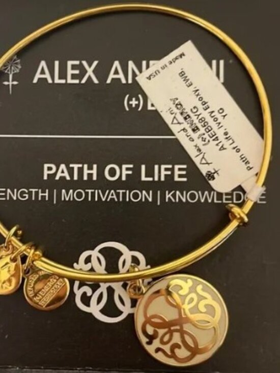 Alex and Ani Jewelry - Rare white epoxy Path of Life Alex and Ani Bangle New W/ Card & Box     546